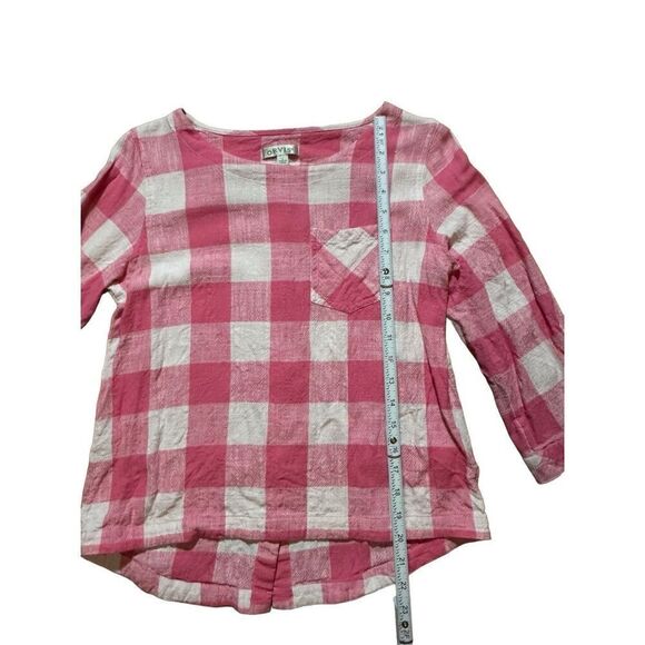 Orvis Pink White Linen-Blend Buffalo Check Button-Back Blouse Top Sz S - Picture 7 of 8